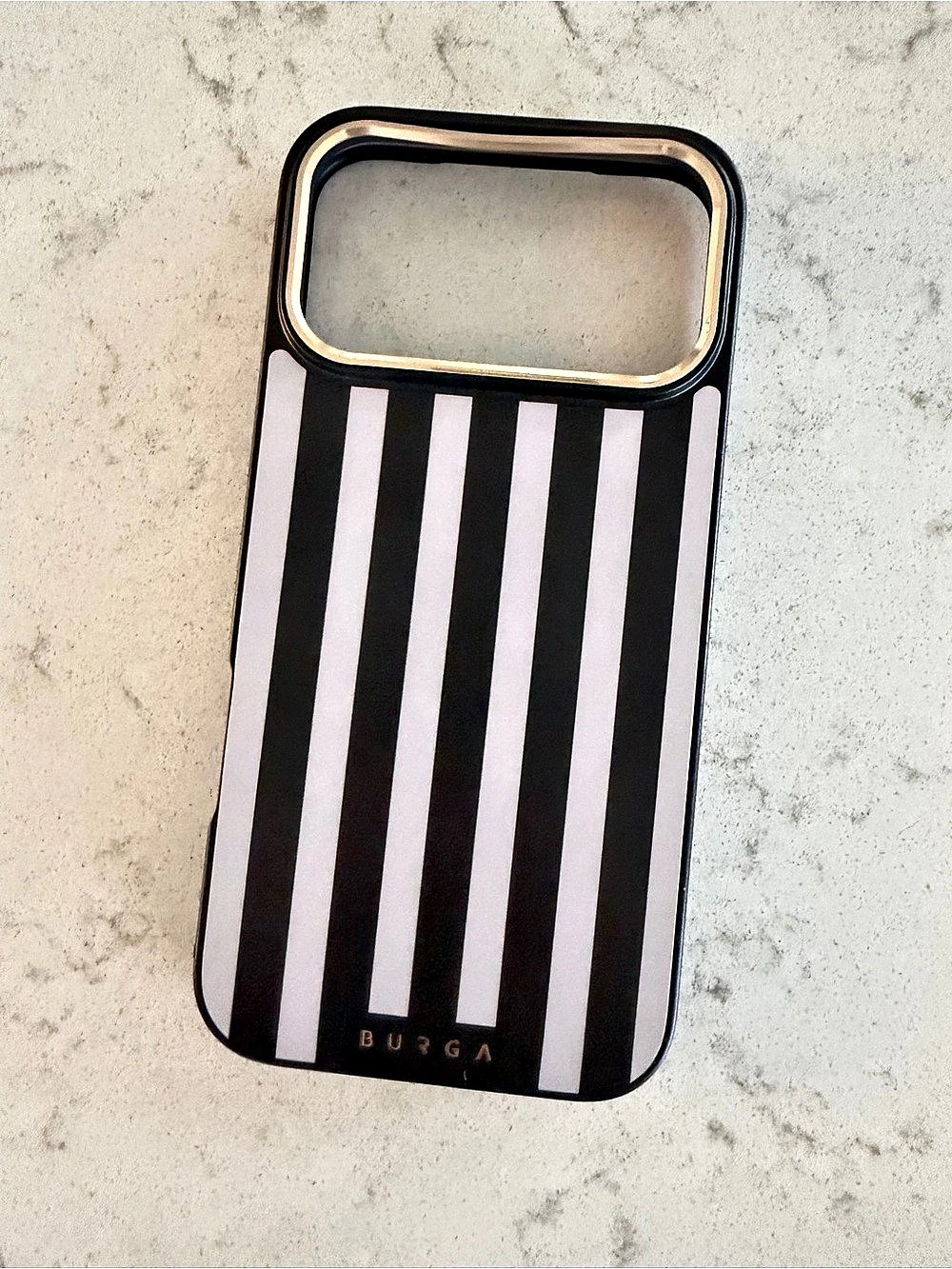 BURGA Striped iPhone 17 Pro Max Phone Case and Magnetic Ring in Prophecy (Black
